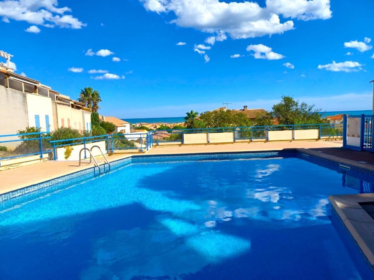 Plain-Pied Jardin 6 Personnes Clim Vue Mer Parking Wifi Terrasse Piscine Dans La Residence Saint-Pierre-la-Mer  エクステリア 写真