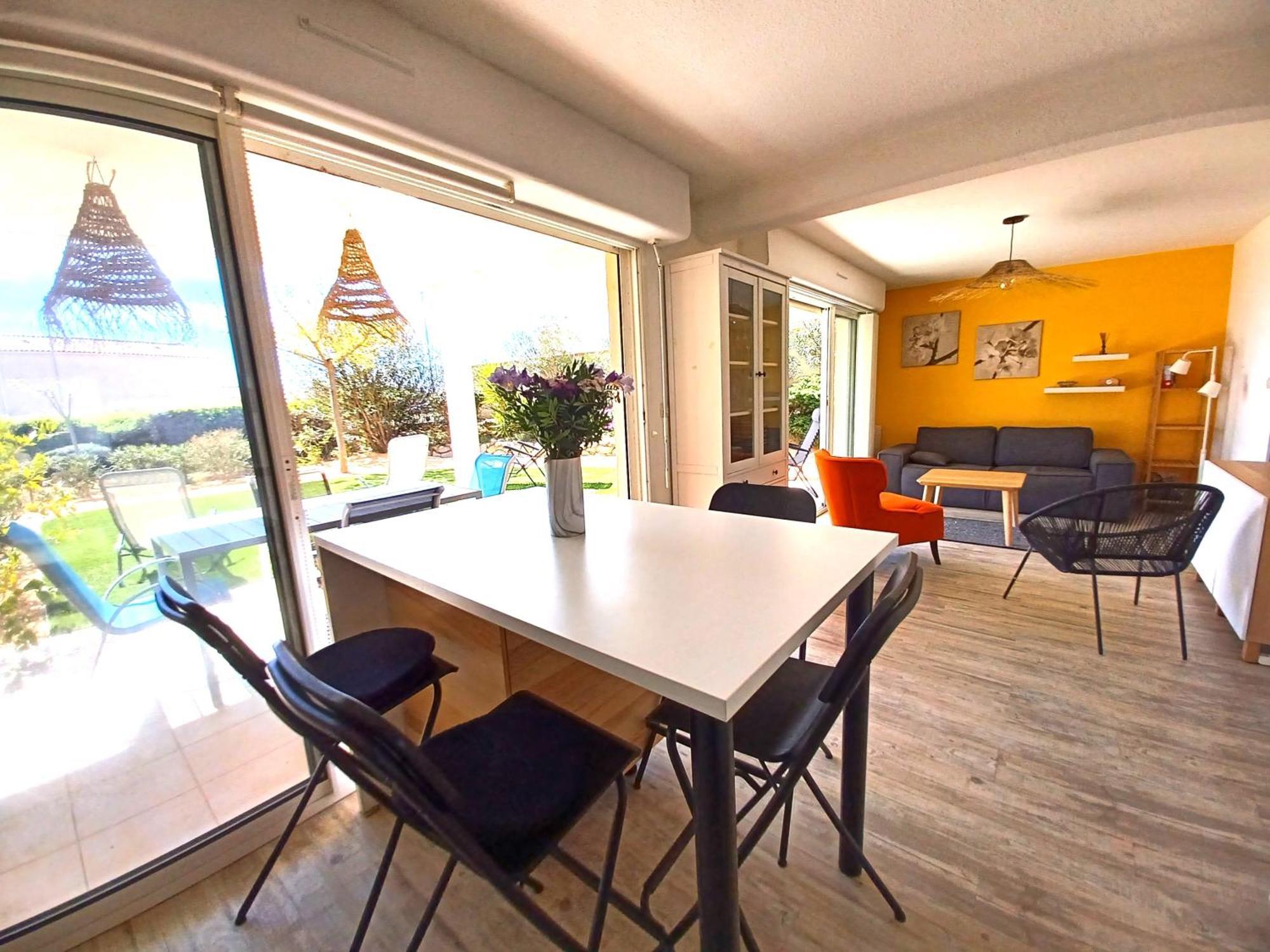 Plain-Pied Jardin 6 Personnes Clim Vue Mer Parking Wifi Terrasse Piscine Dans La Residence Saint-Pierre-la-Mer  エクステリア 写真