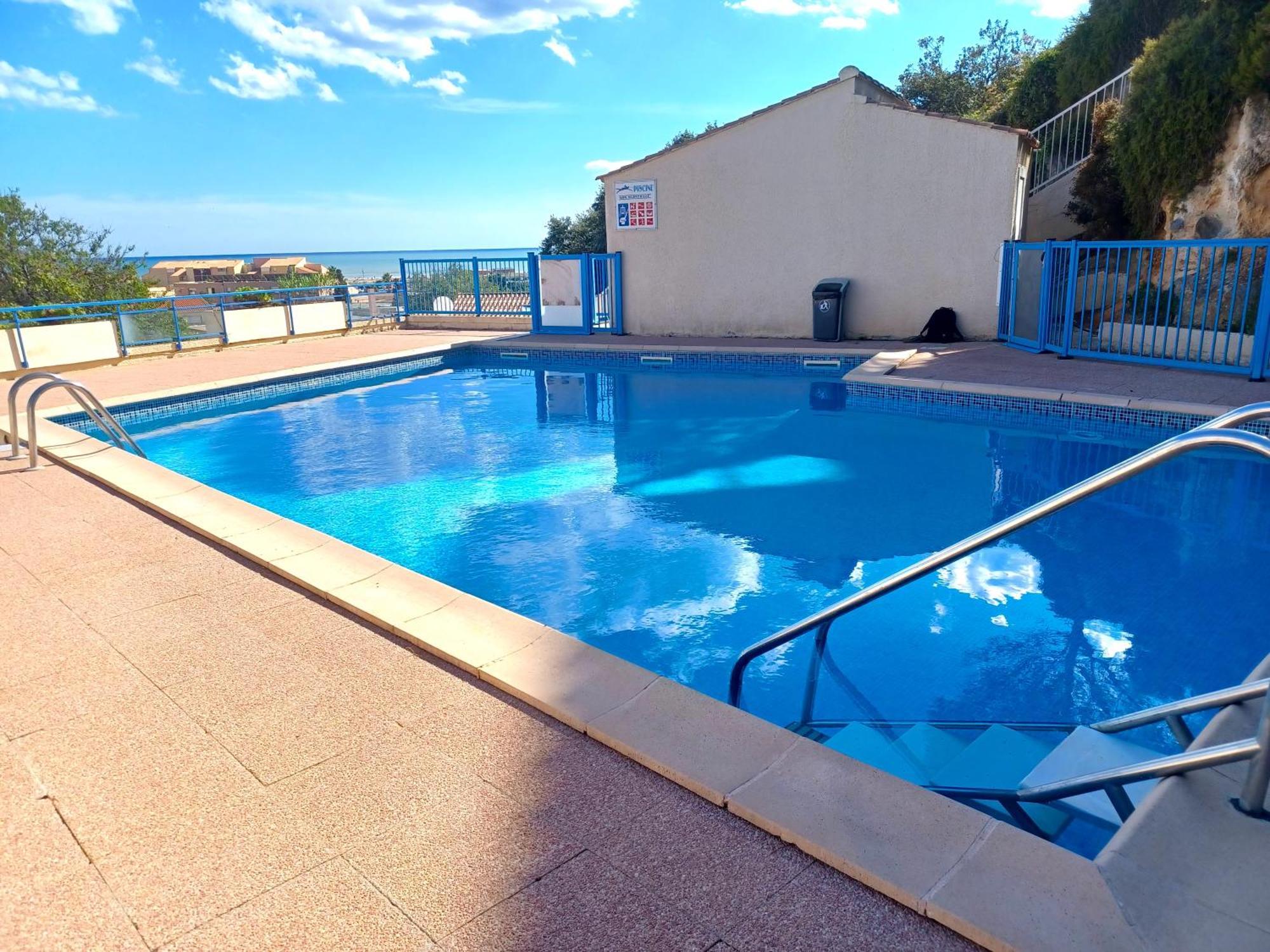 Plain-Pied Jardin 6 Personnes Clim Vue Mer Parking Wifi Terrasse Piscine Dans La Residence Saint-Pierre-la-Mer  エクステリア 写真